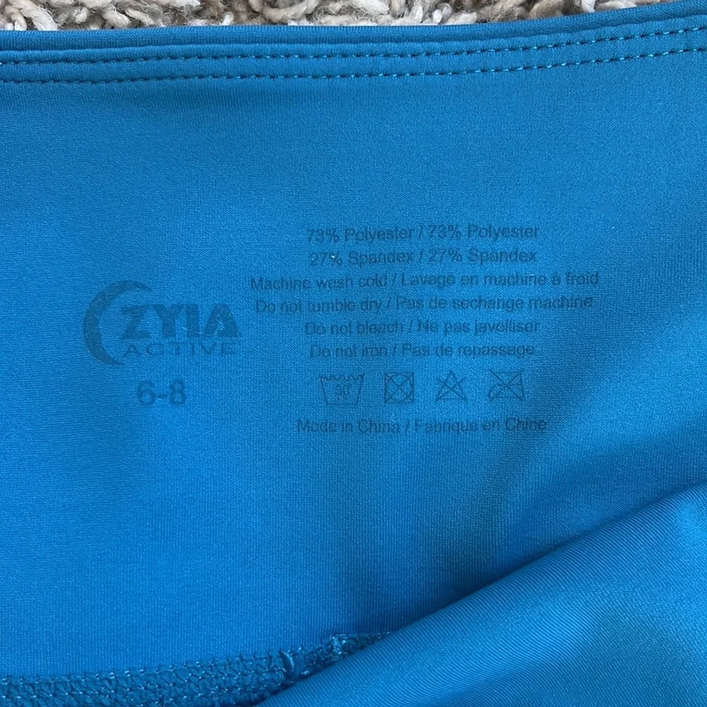 Zyia Janis Legging Active wear Side Stripe Yellow and Blue size 6/8 - Picture 9 of 12